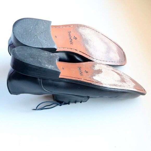 Brooksfiel Men's Italian Black Leather Lace-up Oxford Derby Formal Dress Shoes - Picture 13 of 15